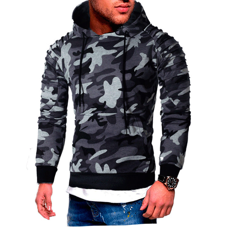 Herren modischer Hoodie mit strukturiertem Schulterdesign Echoarchiv