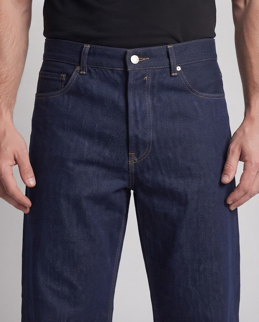 Herren Extraweite Low-Slung Rigid-Denim-Jeans mit geradem Palazzobein Echo Archiv