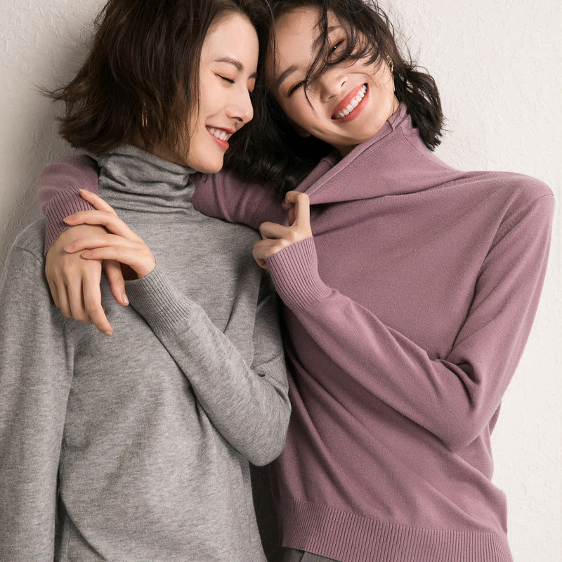Damen leichter Feinstrick-Rollkragenpullover mit schmalem Schnitt Echoarchiv