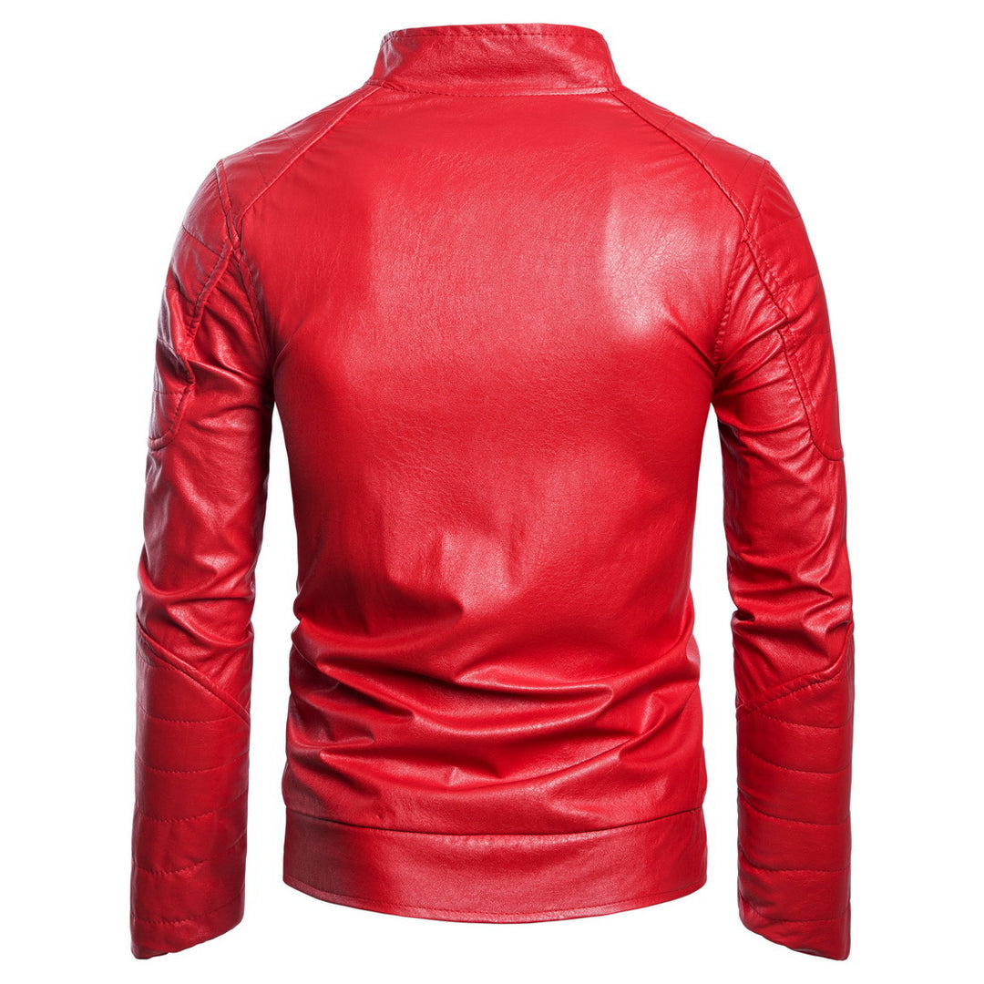 Herren modische Kunstlederjacke mit modernem Steppdesign Echoarchiv