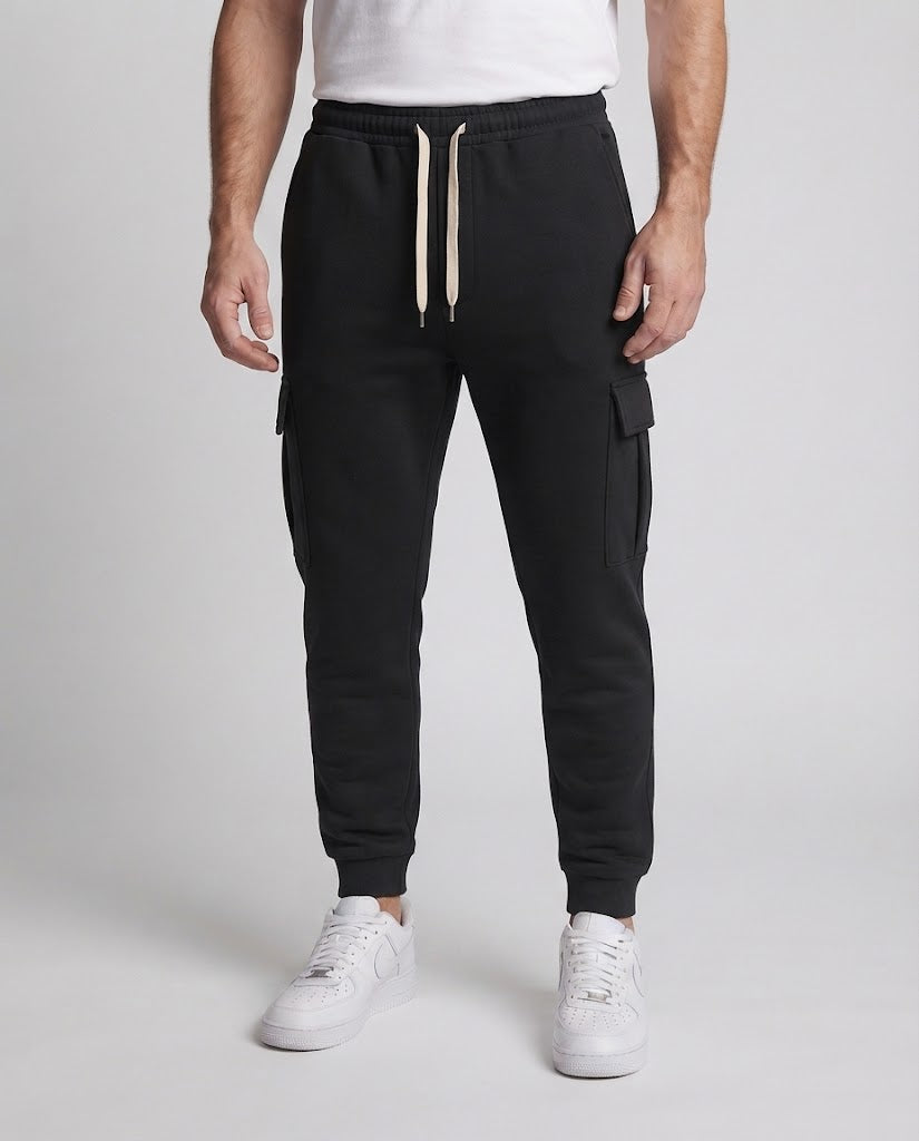 Herren Cargo-Jogginghose mit Kordelzug, elastischem Bund und aufgesetzten Klappentaschen Echo Archiv