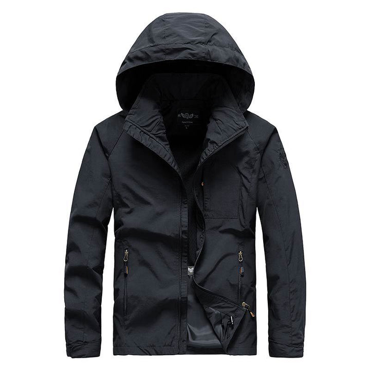 Herren Kapuzen-Softshelljacke mit Mesh-Innenfutter und multifunktionalen Reißverschlusstaschen Echoarchiv