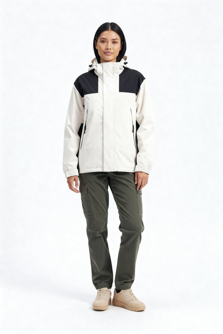 Damen Fleece 3-in-1 Winterjacke mit Kapuze & Wärmefunktion – Avérine