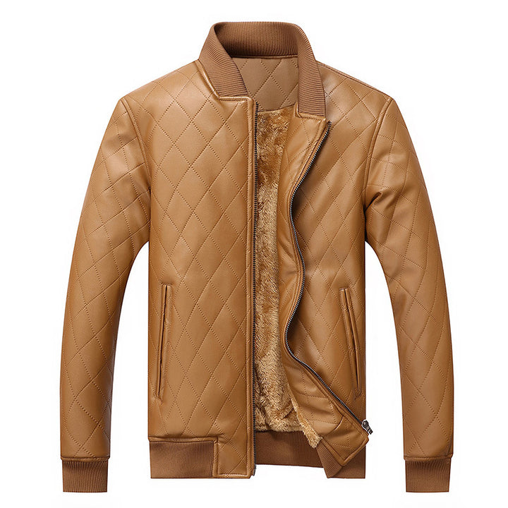 Herren gesteppte Lederjacke mit kuscheligem Innenfutter Echoarchiv