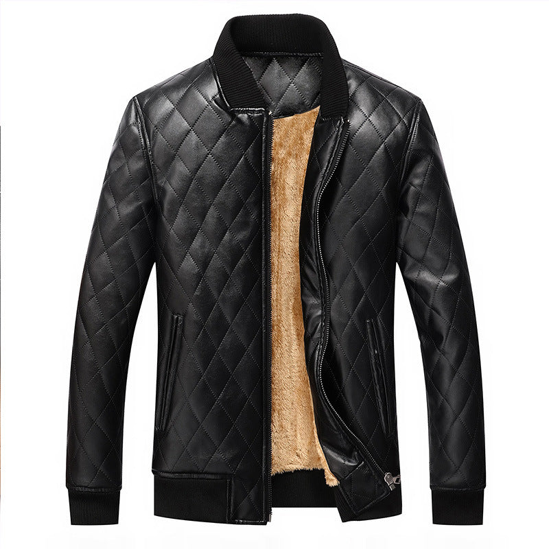 Herren gesteppte Lederjacke mit kuscheligem Innenfutter Echoarchiv