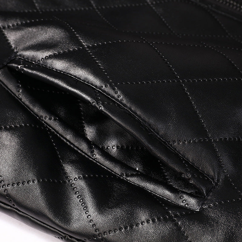 Herren gesteppte Lederjacke mit kuscheligem Innenfutter Echoarchiv