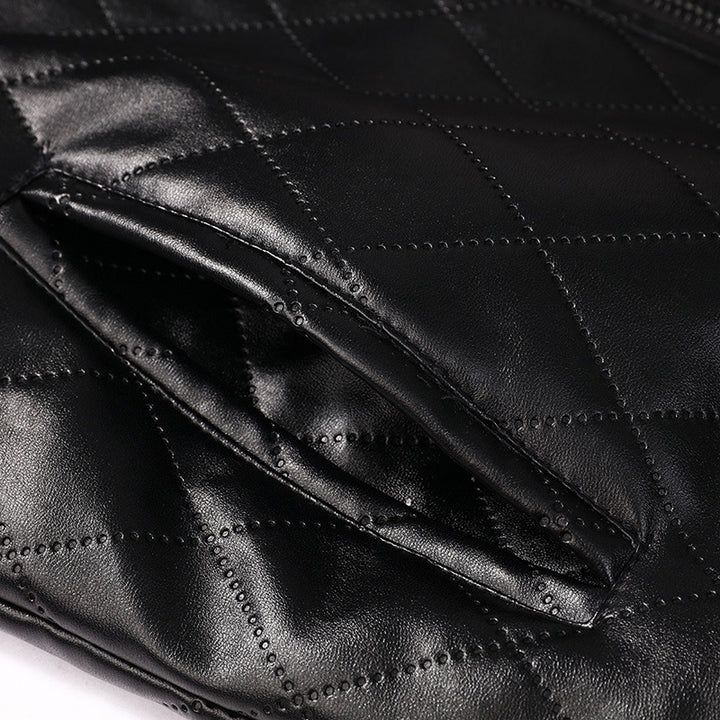 Herren gesteppte Lederjacke mit kuscheligem Innenfutter Echoarchiv