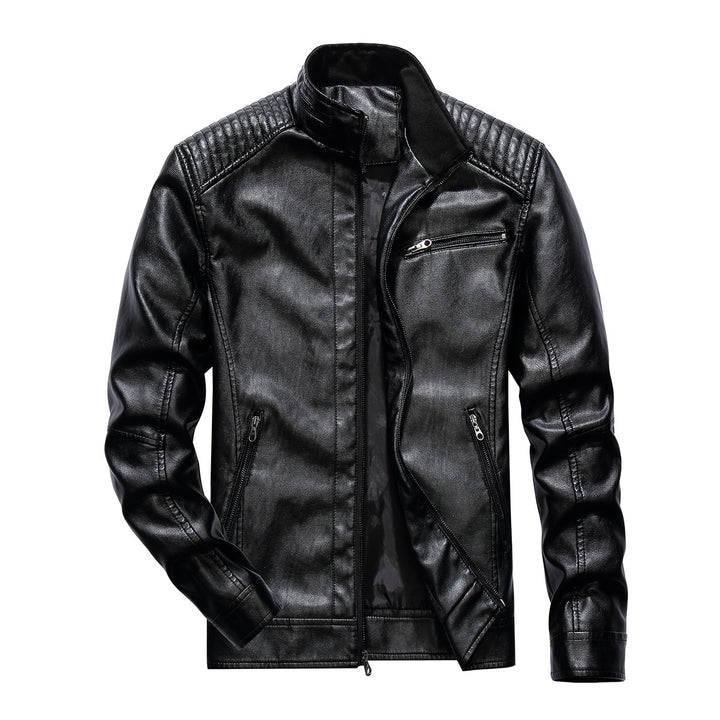 Herren Kunstleder Bikerjacke mit modernen Steppdetails Echoarchiv