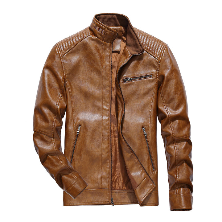 Herren Kunstleder Bikerjacke mit modernen Steppdetails Echoarchiv