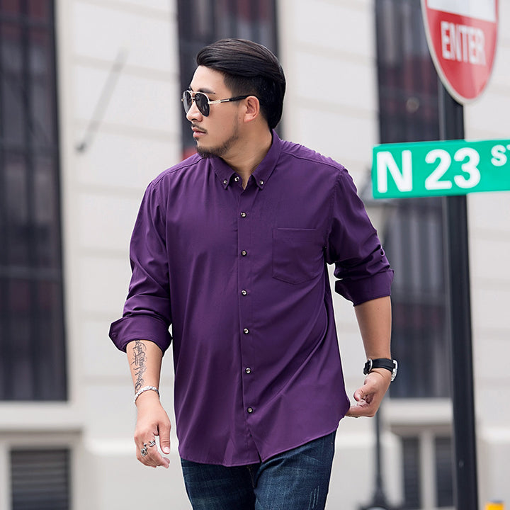 Herren Locker geschnittenes Button-Down-Hemd mit Brusttasche Echoarchiv
