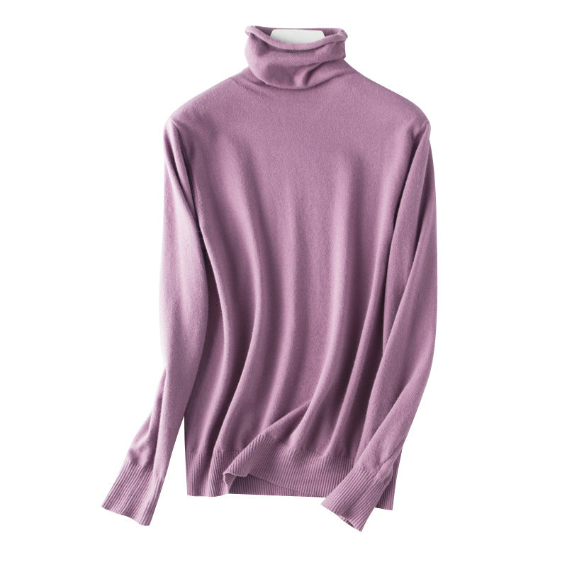 Damen leichter Feinstrick-Rollkragenpullover mit schmalem Schnitt Echoarchiv