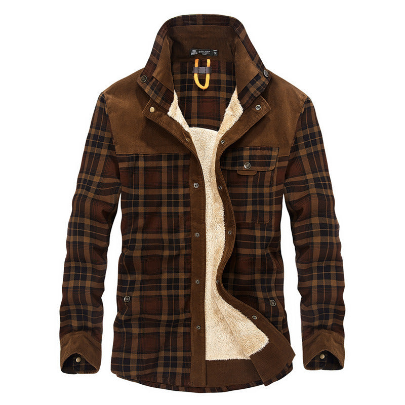 Herren Flanelljacke mit warmem Sherpa-Innenfutter und modischem Karomuster Echoarchiv