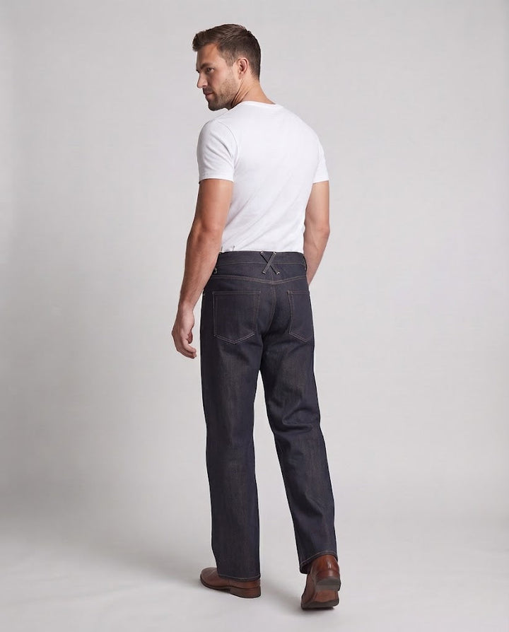 Herren Weite Selvedge-Denim Jeans mit Umschlag Echo Archiv