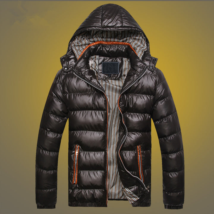 Herren Gefütterte Stepp-Expeditionsjacke mit Kunstfellkapuze und Frontmix-Taschen Echoarchiv