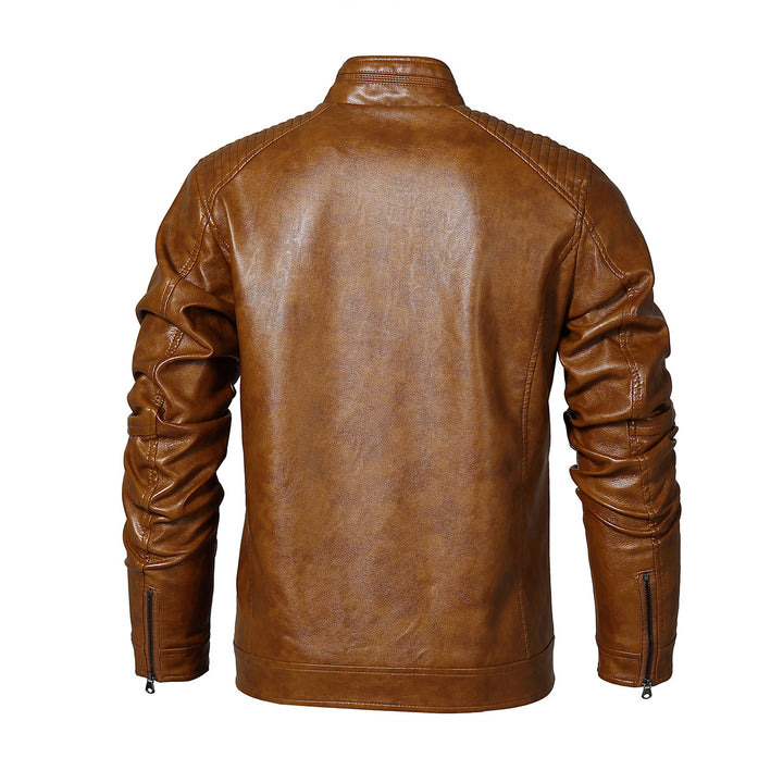 Herren Kunstleder Bikerjacke mit modernen Steppdetails Echoarchiv