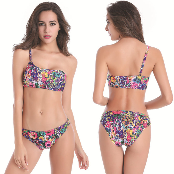 Damen Einseitiger Bikini mit floralem Design Echo Archiv