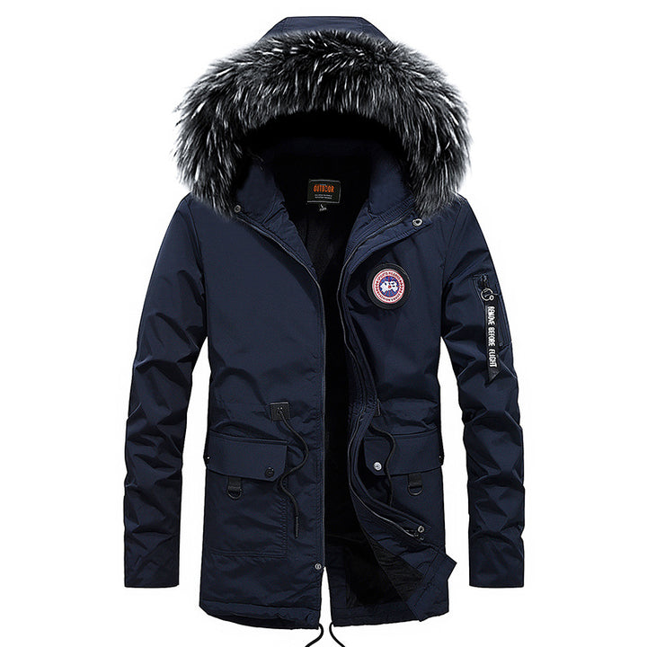 Herren warme Outdoor-Jacke mit abnehmbarem Kunstfellkragen Echoarchiv