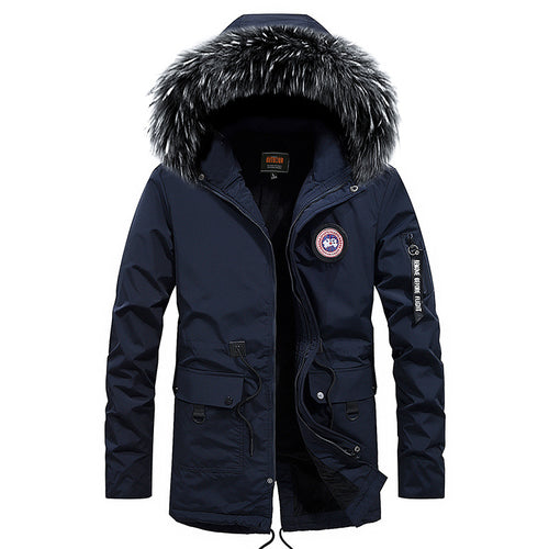 Herren warme Outdoor-Jacke mit abnehmbarem Kunstfellkragen Echoarchiv