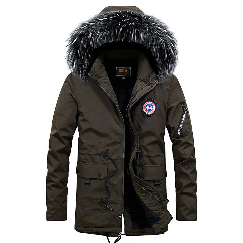 Herren warme Outdoor-Jacke mit abnehmbarem Kunstfellkragen Echoarchiv