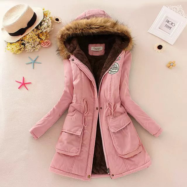 Damen nan gefütterter Parka mit Kunstfellkapuze, Sherpa-Innenfutter und taillierendem Kordelzug Echo Archiv