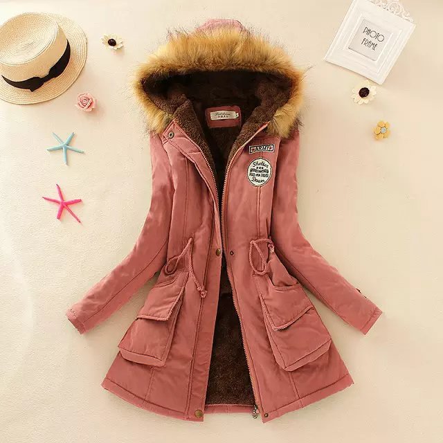 Damen nan gefütterter Parka mit Kunstfellkapuze, Sherpa-Innenfutter und taillierendem Kordelzug Echo Archiv