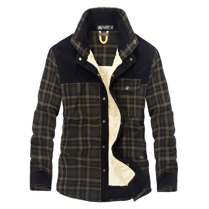 Herren Flanelljacke mit warmem Sherpa-Innenfutter und modischem Karomuster Echoarchiv