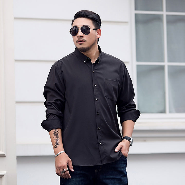 Herren Locker geschnittenes Button-Down-Hemd mit Brusttasche Echoarchiv