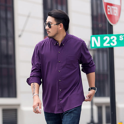 Herren Locker geschnittenes Button-Down-Hemd mit Brusttasche Echoarchiv