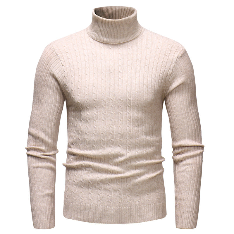 Herren Rollkragenpullover mit strukturiertem Zopfmuster Echoarchiv
