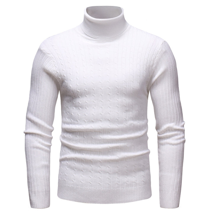 Herren Rollkragenpullover mit strukturiertem Zopfmuster Echoarchiv