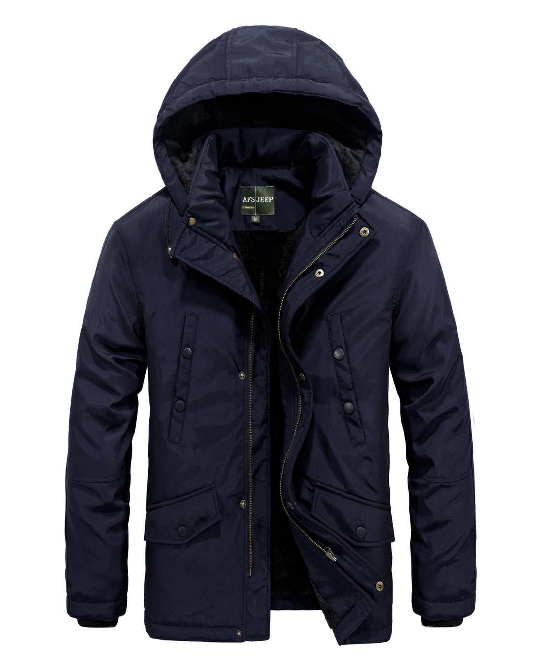Herren gefütterte Winterjacke mit abnehmbarer Kapuze Echoarchiv