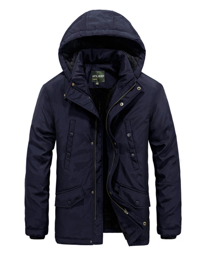 Herren gefütterte Winterjacke mit abnehmbarer Kapuze Echoarchiv