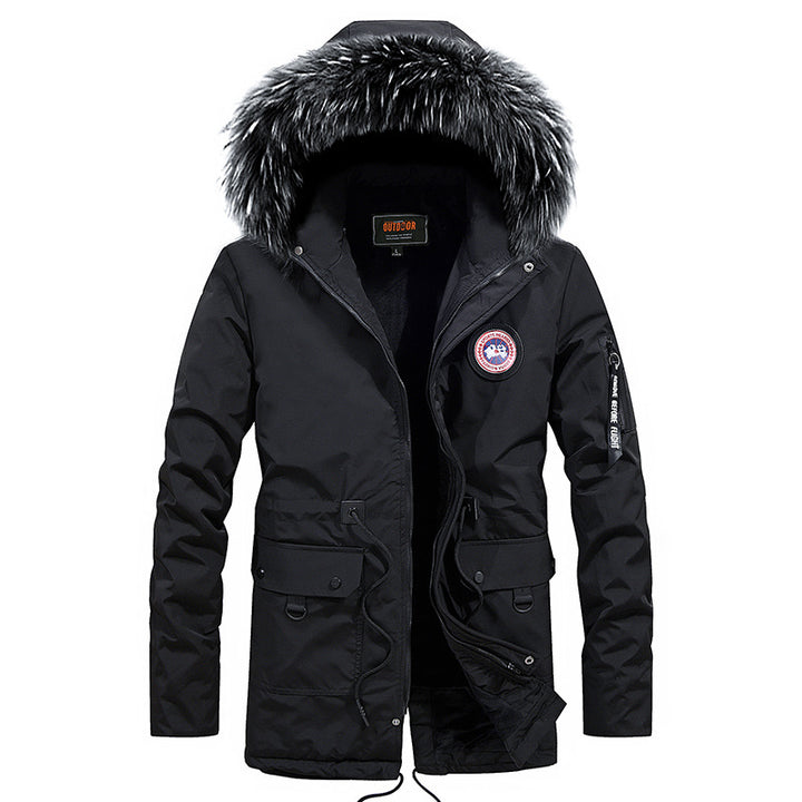 Herren warme Outdoor-Jacke mit abnehmbarem Kunstfellkragen Echoarchiv