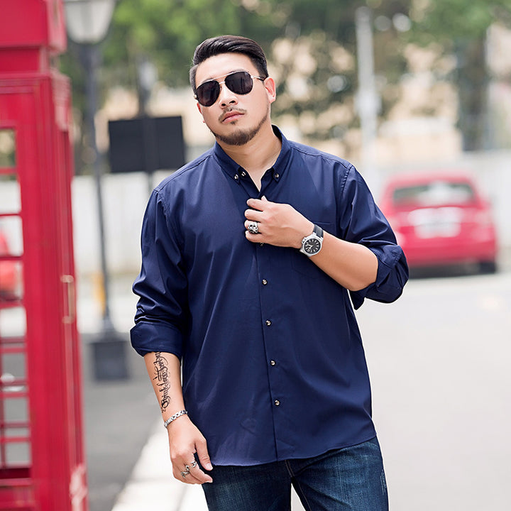 Herren Locker geschnittenes Button-Down-Hemd mit Brusttasche Echoarchiv