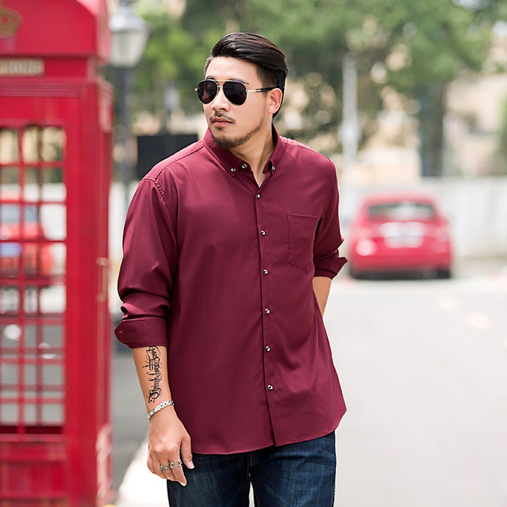 Herren Locker geschnittenes Button-Down-Hemd mit Brusttasche Echoarchiv