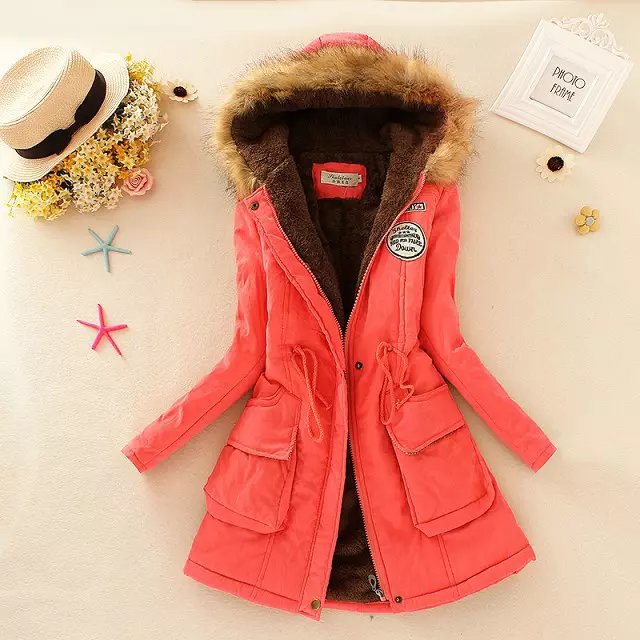Damen nan gefütterter Parka mit Kunstfellkapuze, Sherpa-Innenfutter und taillierendem Kordelzug Echo Archiv