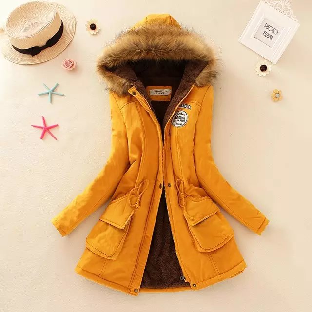 Damen nan gefütterte Parka-Mantel mit Teddyfutter, Kapuze und aufgesetzten Klappentaschen Echo Archiv