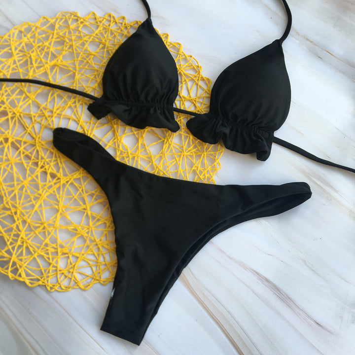 Damen Chic Triangel-Bikini mit verspielten Rüschendetails Echo Archiv