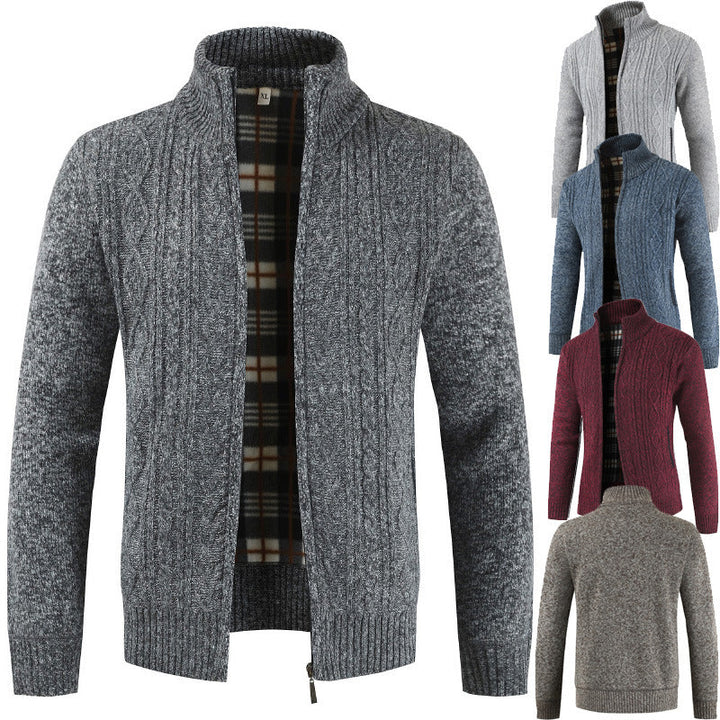 Herren Strickjacke mit Reißverschluss und Stehkragen Echoarchiv