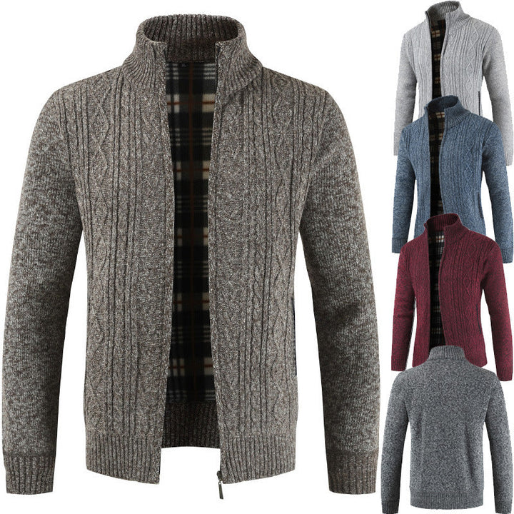 Herren Strickjacke mit Reißverschluss und Stehkragen Echoarchiv