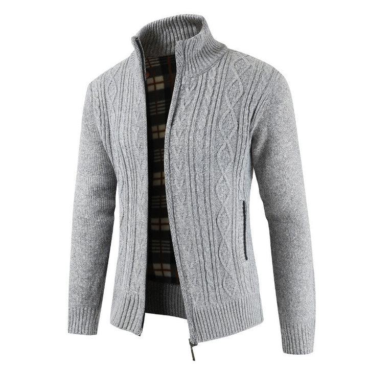 Herren Strickjacke mit Reißverschluss und Stehkragen Echoarchiv