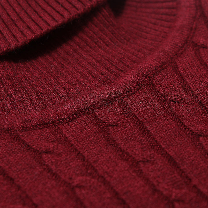 Herren Rollkragenpullover mit strukturiertem Zopfmuster Echoarchiv