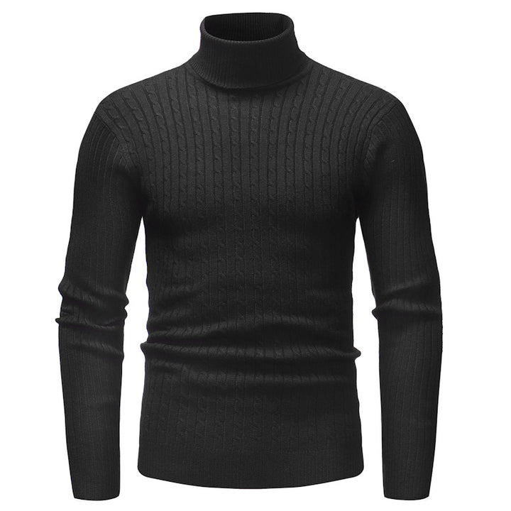 Herren Rollkragenpullover mit strukturiertem Zopfmuster Echoarchiv