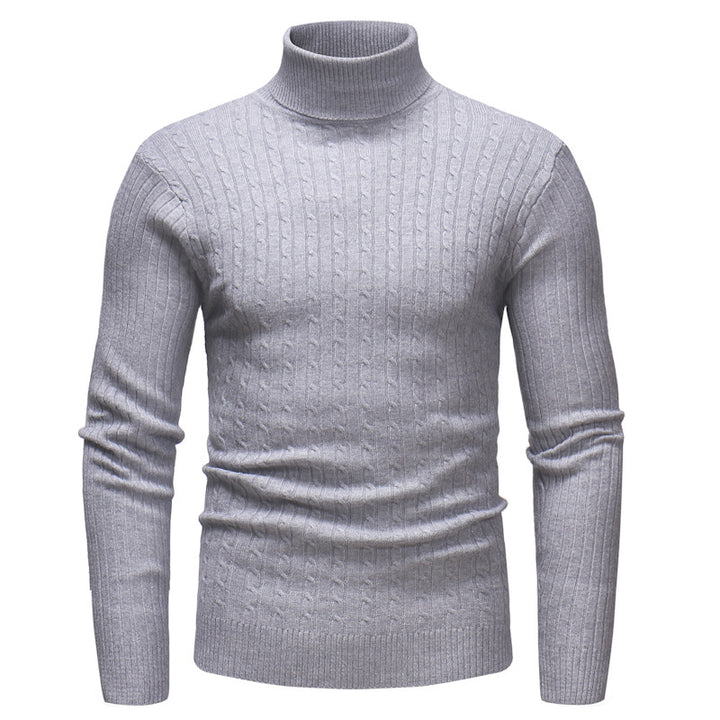 Herren Rollkragenpullover mit strukturiertem Zopfmuster Echoarchiv