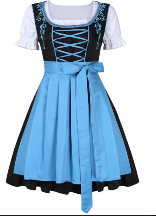 Damen  traditionelles Dirndl mit besticktem Mieder und geschnürter Vorderseite Echo Archiv