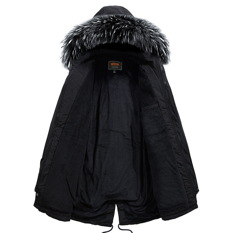 Herren warme Outdoor-Jacke mit abnehmbarem Kunstfellkragen Echoarchiv