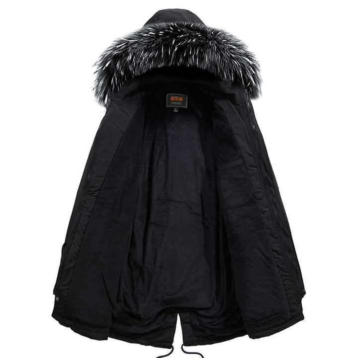 Herren warme Outdoor-Jacke mit abnehmbarem Kunstfellkragen Echoarchiv