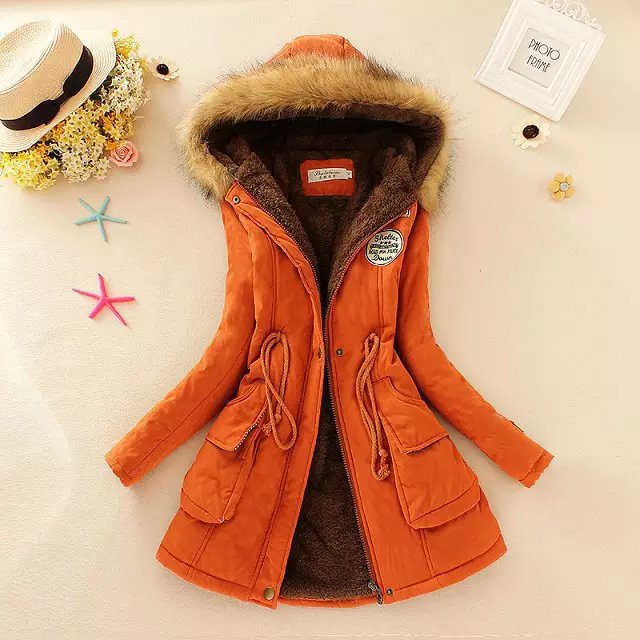 Damen nan gefütterter Parka mit Kunstfellkapuze, Sherpa-Innenfutter und taillierendem Kordelzug Echo Archiv