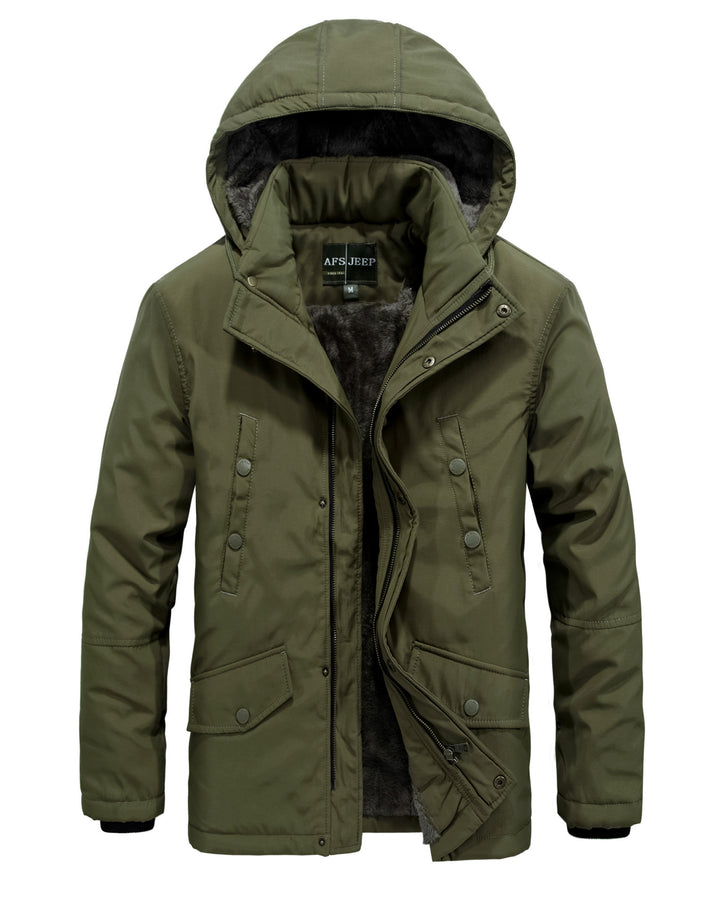 Herren gefütterte Winterjacke mit abnehmbarer Kapuze Echoarchiv