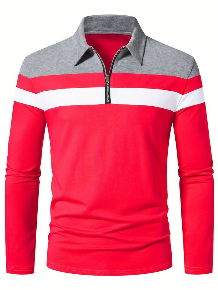 Echoarchiv – langärmliges poloshirt mit reißverschluss